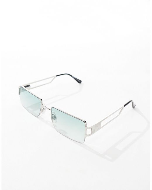 Bershka Brown Rectangle Frame Sunglasses With Tinted Lenses for men