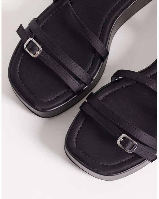 ASOS Black Fleetwood Strappy Flat Sandal