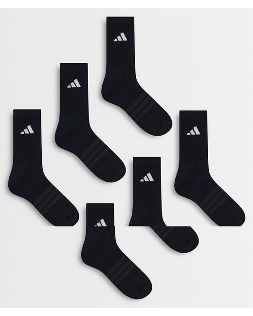 Adidas Originals Black Adidas Training 6 Pack Cushioned Crew Socks for men