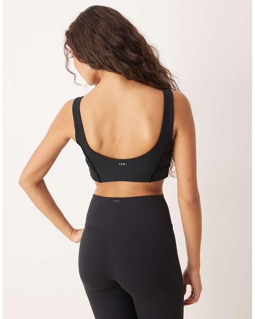 Abercrombie & Fitch Black Ypb Velvet Tape Sports Bra Co-ord