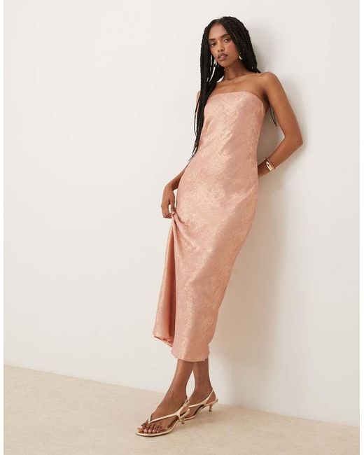 Collective The Label Natural Strapless Bias-Cut Midi Dress