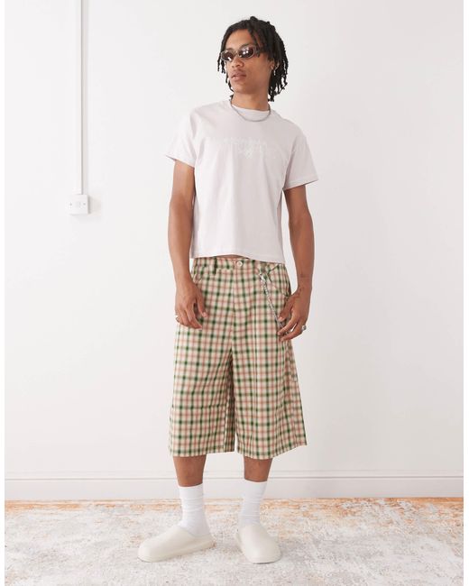 Reclaimed (vintage) – kastiges cropped t-shirt in White für Herren