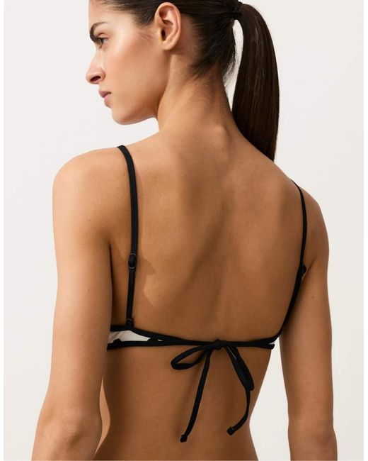 Oysho Black Polka Dot Triangle Bikini Top