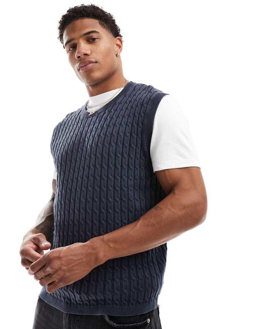 Top Senza Maniche Comodo di ASOS in Blue da Uomo