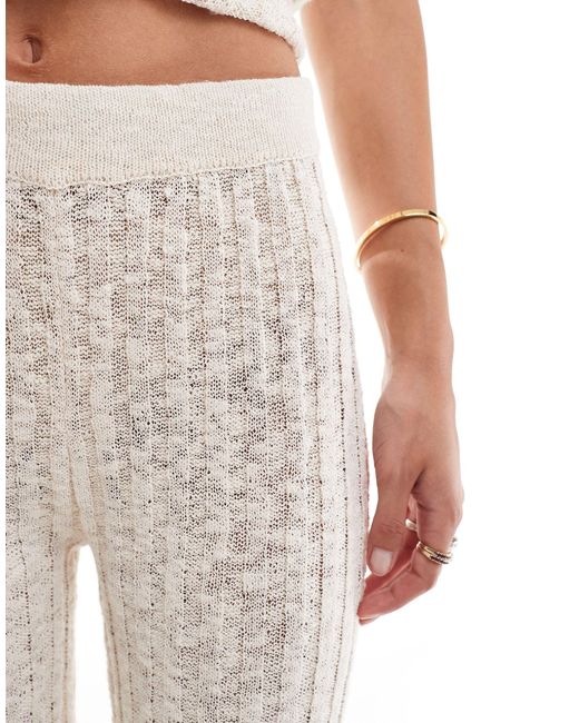 Mango White Knitted Co-ord Trousers