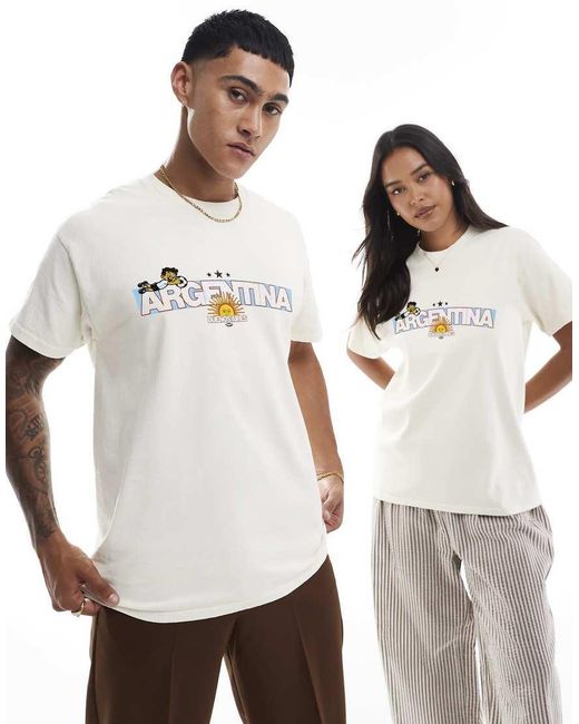 PRNT Gray Argentina Football Mascot Graphic Relaxed Fit T-Shirt