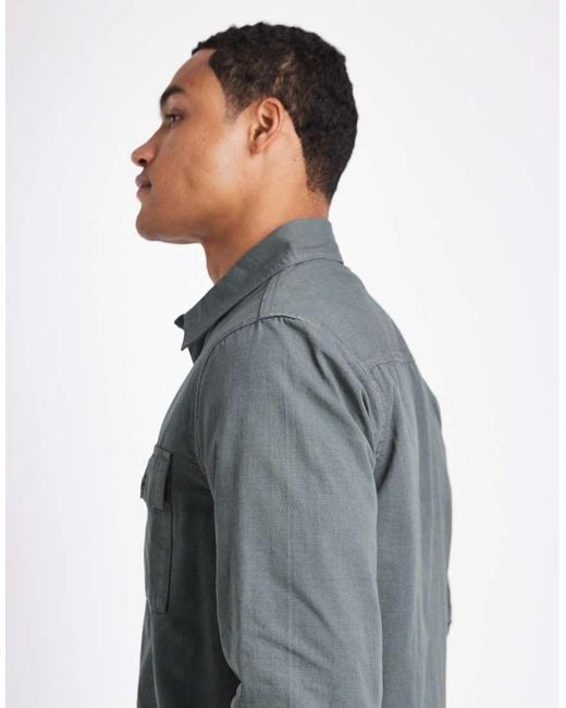 Camicia Giacca Con Bottoni di Threadbare in Blue da Uomo