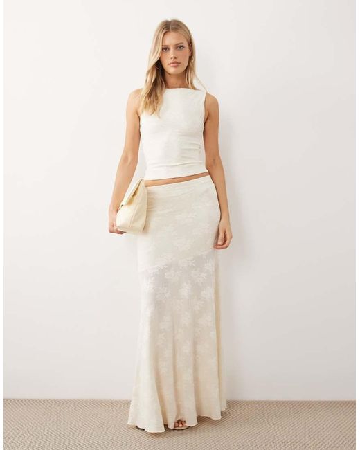 Gina Tricot Natural Co-ord Sheer Lace Maxi Skirt