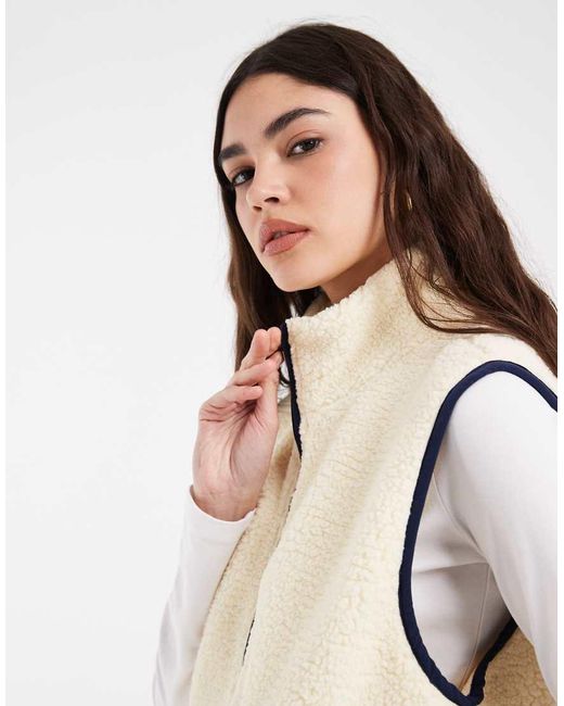 Levi's Natural Morrison Sherpa Funnel Neck Zip Up Gilet
