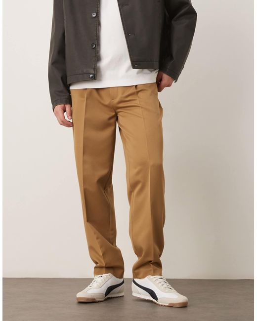 ASOS – elegante, schmal zulaufende oversize-hose in Natural für Herren