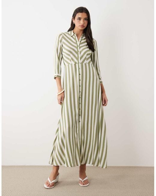 Y.A.S Natural Maxi Shirt Dress