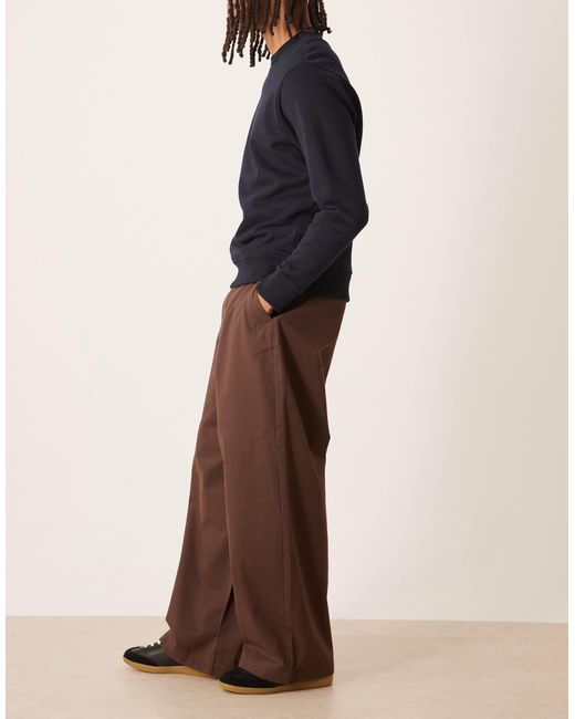 ASOS – weite oversize-chinohose in Brown für Herren