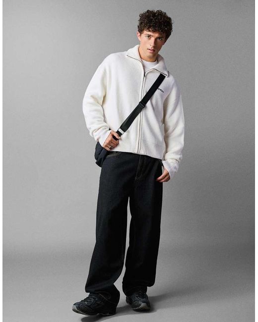 Bershka Gray Boxy Zip-up Knit Jacket for men