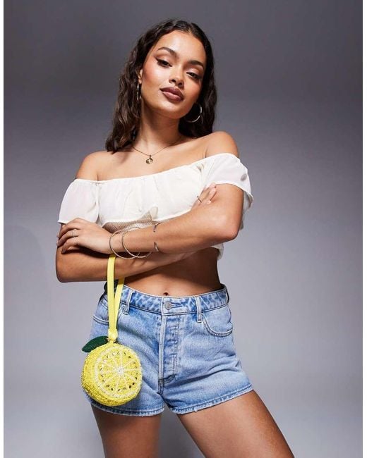River Island Blue Beaded Lemon Bag