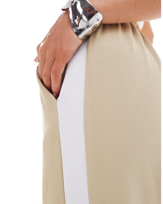 River Island White Wide Leg jogger Trouser With Side Stripe