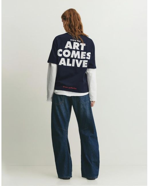 Pull&Bear The Met Blue T-shirt