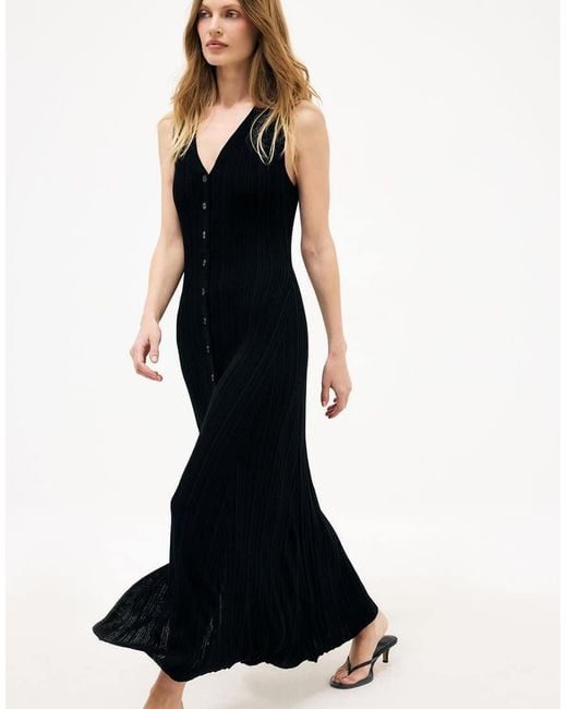 NA-KD Black Knitted Sleeveless Maxi Dress