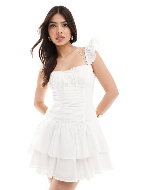 EVER NEW White Corset Mini Dress