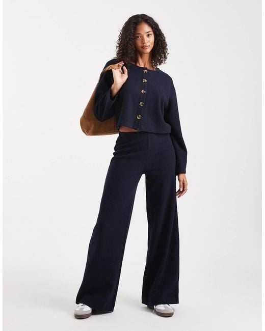 Miss Selfridge Blue Super Soft Trouser Set