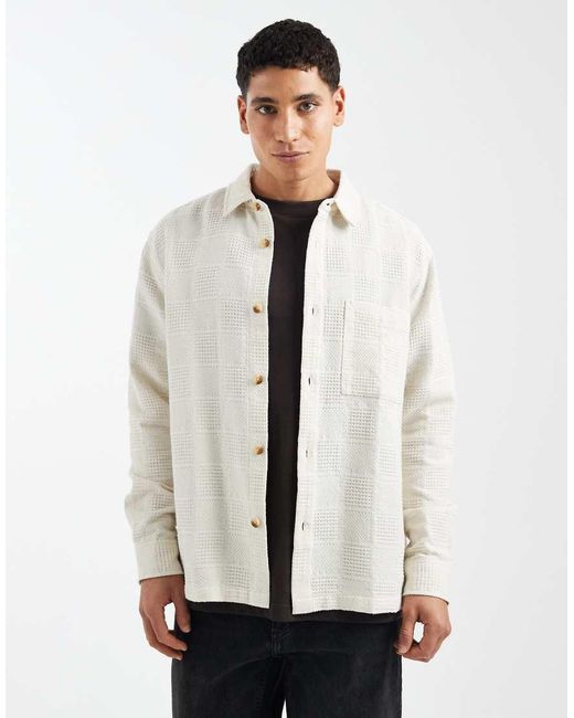 ASOS White Relaxed Textured Shirt for men