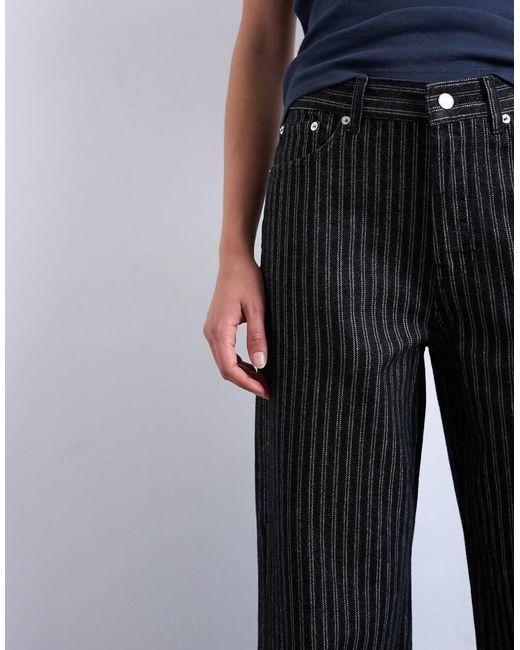 TOPSHOP White Column Mid Rise Straight Jean