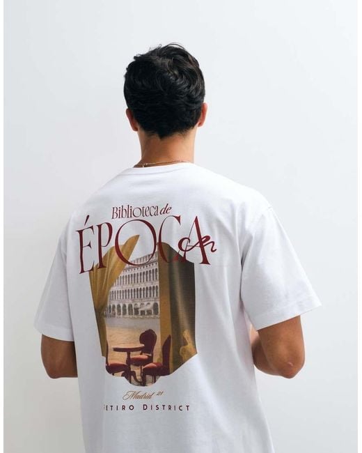 Jack & Jones White Atelier Backprint T-Shirt for men