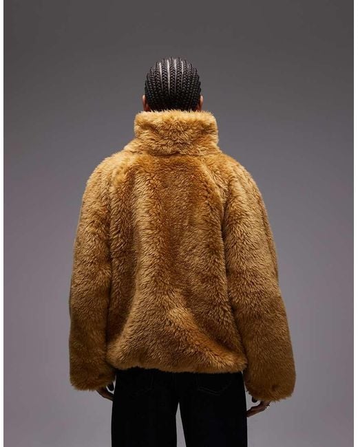 ASOS Multicolor Faux Fur Bubble Hem Bomber Jacket