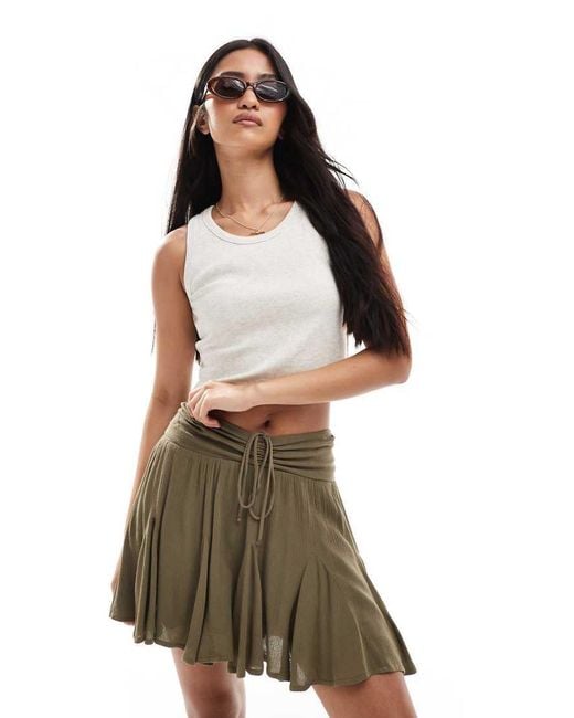 Miss Selfridge Green Cheesecloth Flippy Short