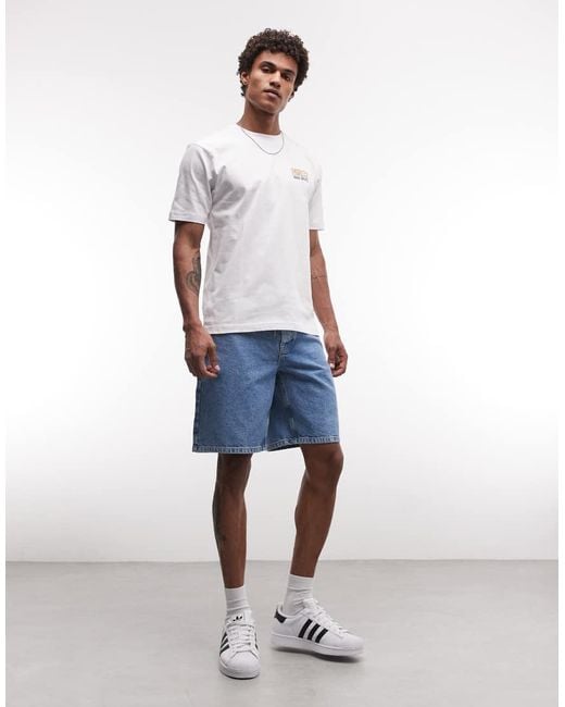 Parlez Blue Serge Denim Shorts With Tie Waist Detail for men