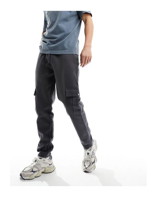 ASOS Blue Oversized Tapered Trackies With Cargo Pocket Detail for men