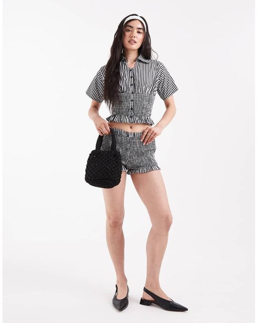 Daisy Street Black Shirred Detail Shirt