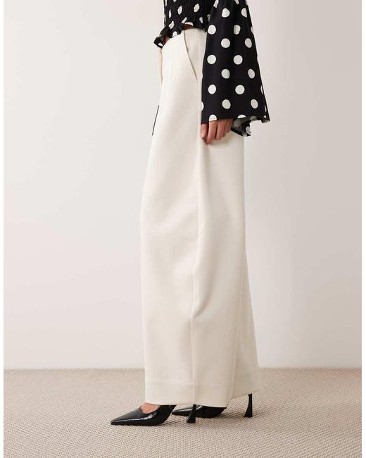 ASOS White Clean Waistband Oversized Tailored Barrel Trouser