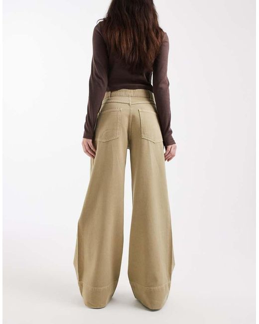 ASOS Natural Wide Leg Jean