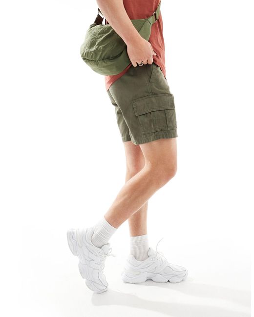 ASOS Green Wide Fit Cargo Shorts for men