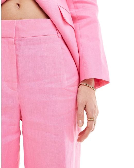 Mango Pink Linen Co-ord Trousers