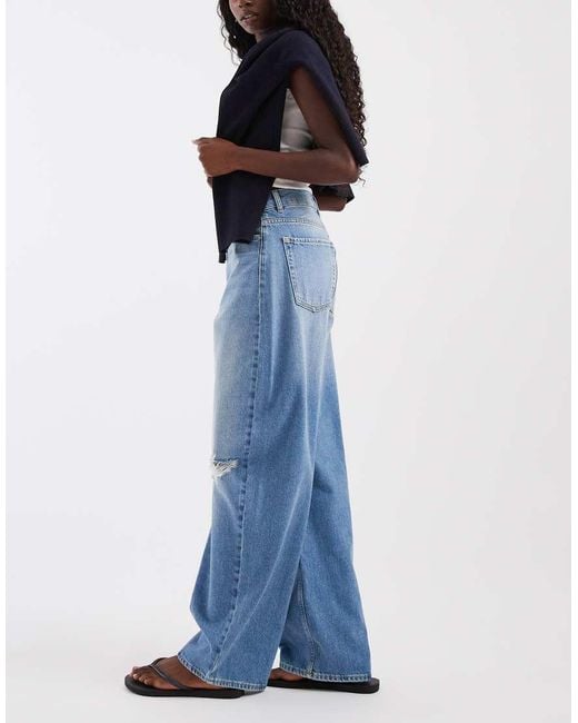 JJXX Blue Sacai baggy Barrel Jeans With Rips