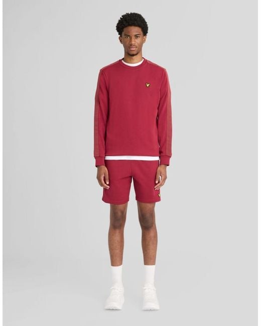 Lyle & Scott Red Mid Layers Jacquard Tape Crew Neck for men