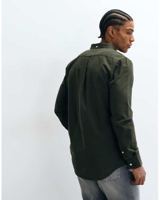 Farah Green Brewer Long Sleeve Logo Shirt for men