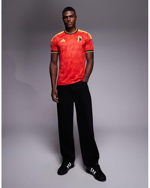 Adidas Originals Red Adidas Football Belgium World Cup 26 Home Shirt for men