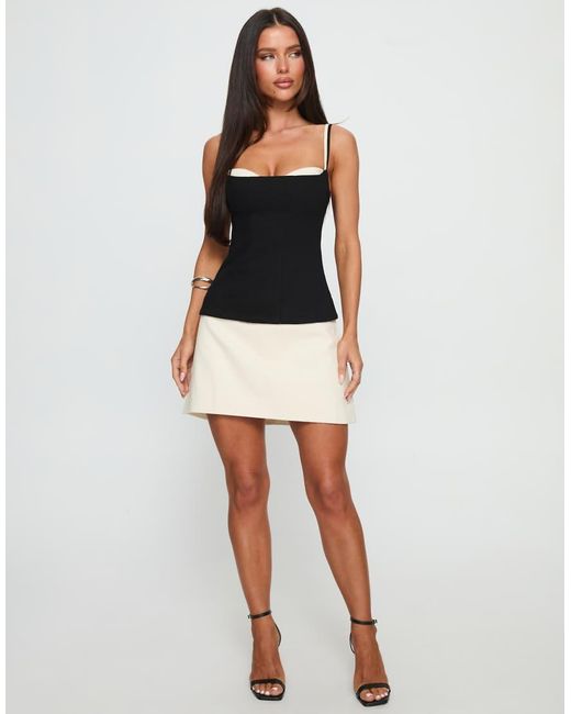 Princess Polly Black Mariselle Overlay Detail Peplum Mini Dress
