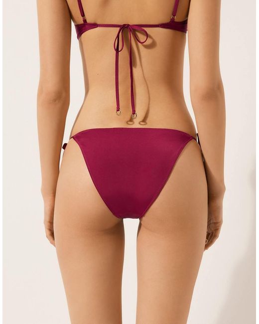 Calzedonia Red Tie Bikini Bottoms Minimal Fit