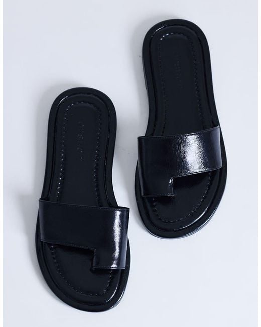 TOPSHOP Blue Sandra Flat Sandal Mules