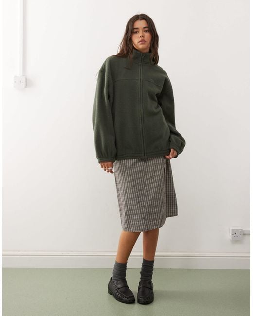 Weekday Green – oversize-jacke aus teddyfleece