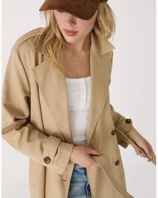 Trench-coat à ceinture - beige Stradivarius en coloris Natural