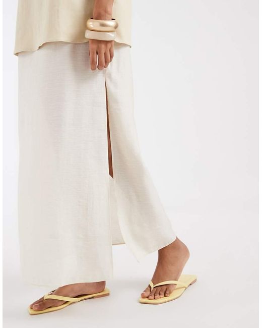 ASOS White Double Layer Column Midi Dress