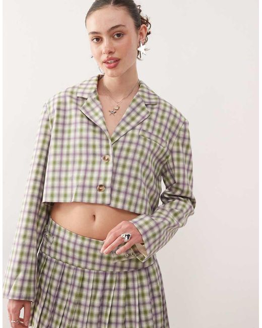 Collusion Gray Tailored 90S Crop Blazer Co-Ord