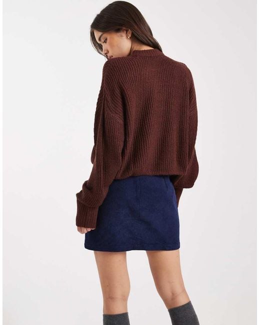 Miss Selfridge Blue Slouchy Knit Jumper