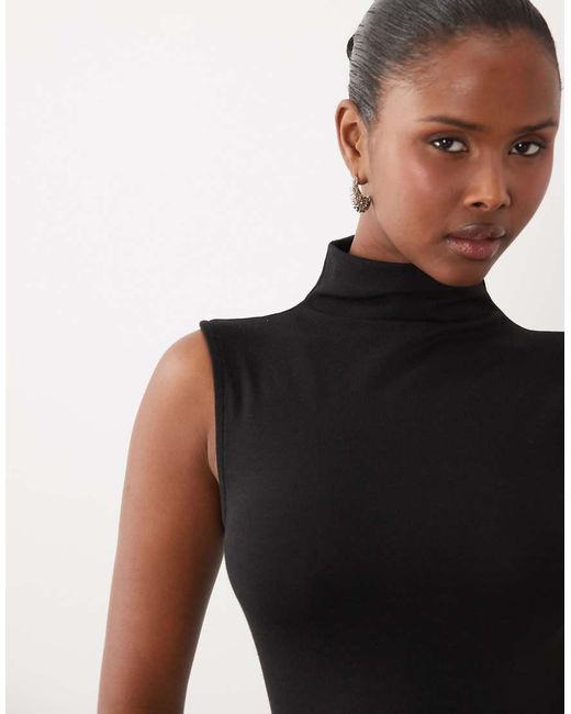 Gina Tricot Black Sleeveless Funnel Neck Top