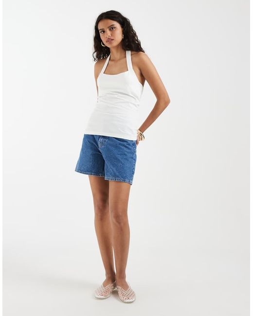 Vero Moda White Smooth Jersey Halter Neck Top