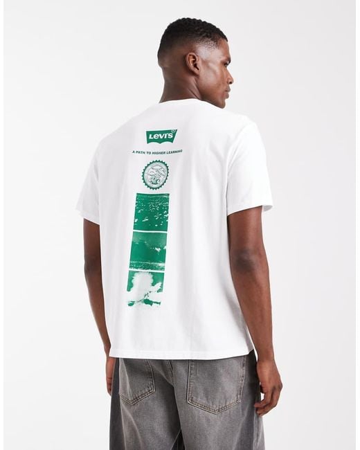 Levi's White Field Trip Back Print Relaxed Fit T-shirt for men